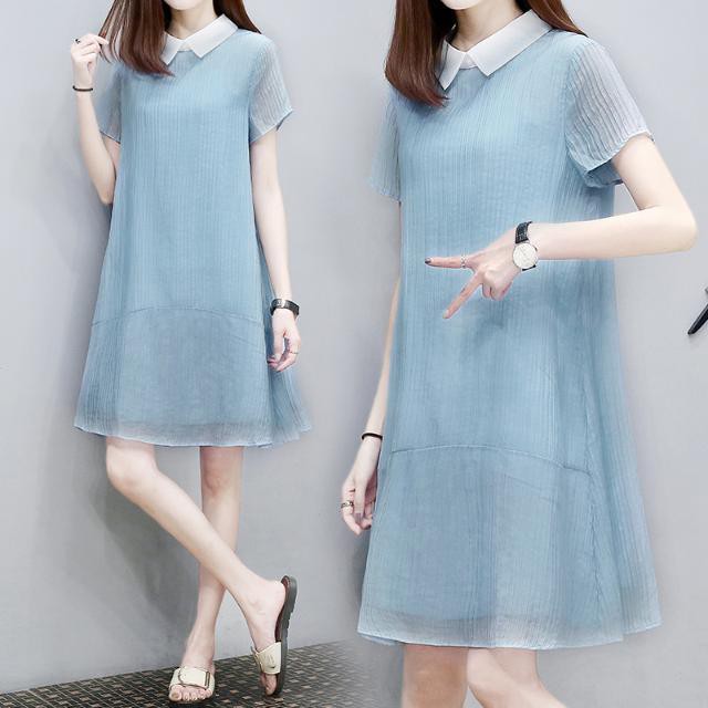 Xs Đầm Búp Bê Dáng Chữ A Tay Ngắn Có Size Lớn Xs-5Xl