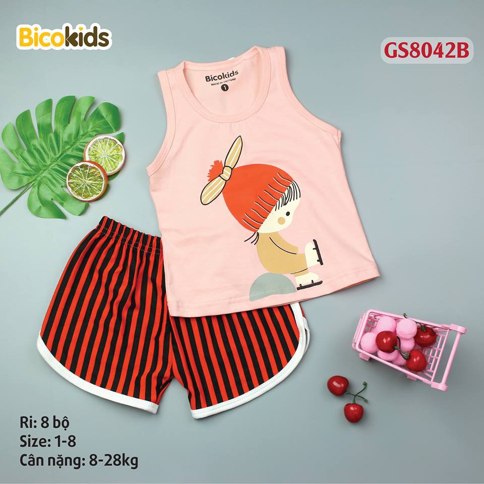 Bộ cotton bé gái chất chuẩn shop từ 8kg đến 28kg