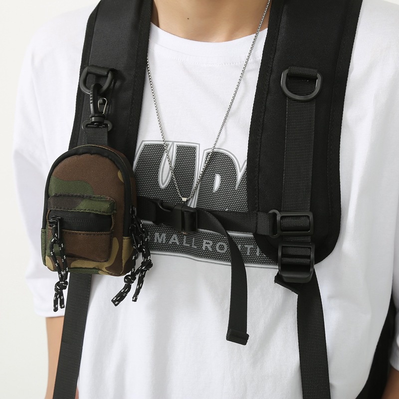 Túi Đeo Chéo Mini Đựng Tiền Xu / Thẻ / Tai Nghe Phong Cách Hip Hop Thời Trang Cho Cặp Đôi