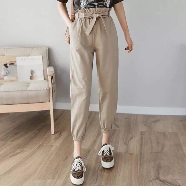 Quần begy kaki chun gấu nơ bụng S&L