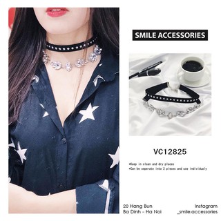 SMILE - Choker 2 dây hạt cườm đính đá - P769
