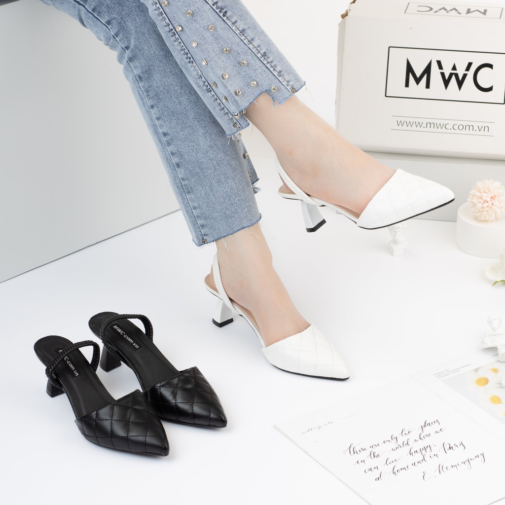 Giày Cao Gót MWC Quai Hậu Đế Cao 5cm Mũi Nhọn NUCG-3952