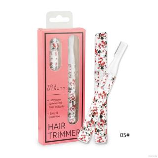 [Hàng mới về] Dao cạo tỉa lông mày hoạt động điện an toàn không gây đau vỏ họa tiết hoa dành cho làm đẹp