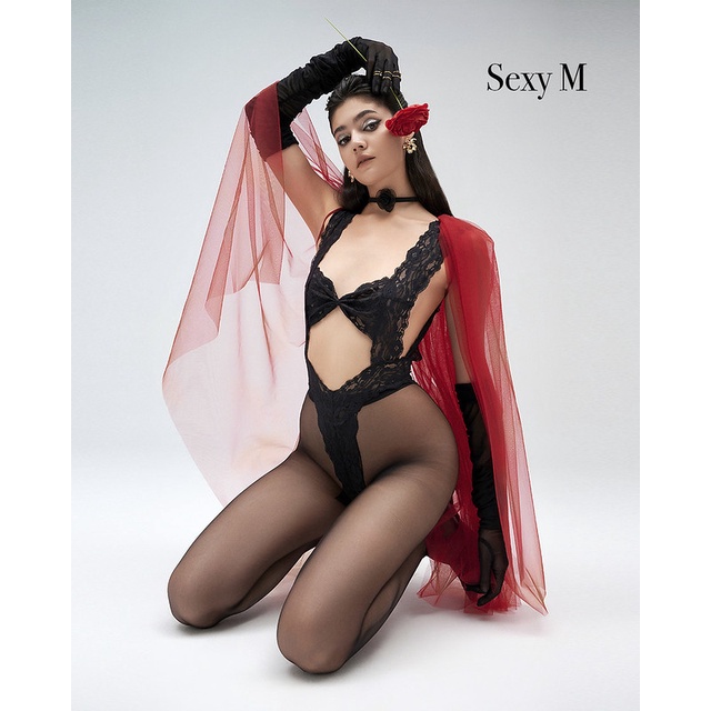 Bodysuit ren đáy một dây cutout Black rose S063 Sexy M