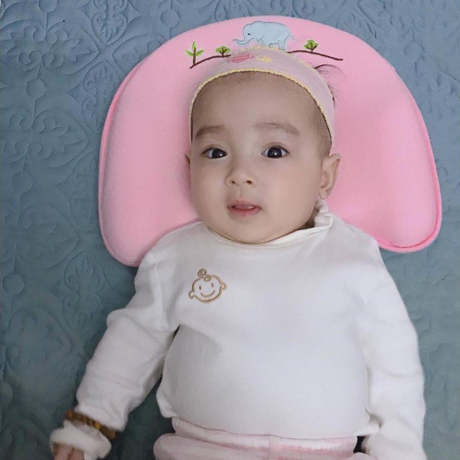 [ Tặng Thìa Báo Nóng ] [100% cao su tự nhiên] Gối chống méo, bẹp đầu Babymoov an toàn khi sử dụng cho trẻ sơ sinh