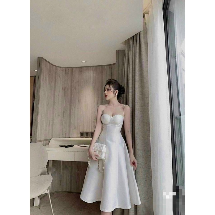 Đầm váy nữ 2 dây cúp ngực cực sang chảnh, tôn dáng tôn da dành cho các nàng thơ đi dự tiệc, đi chơi