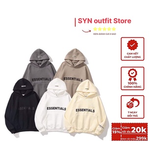 Áo hoodie essentials vải nỉ bông cotton 100%