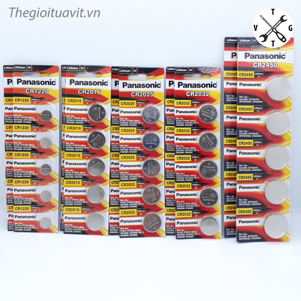 Pin Panasonic CR1220 CR2016 CR2025 CR2032 CR2450 vỉ 5 viên chính hãng