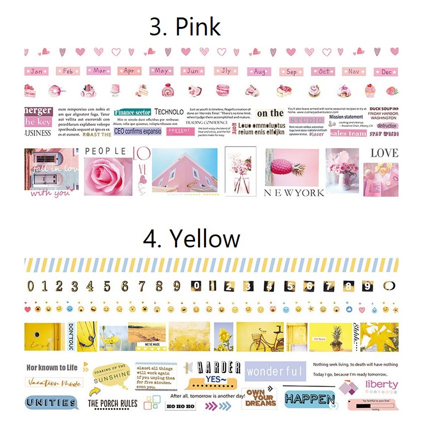 Set băng dính washi tape photography WST223