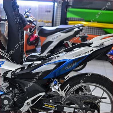 Tem Trùm Winner X Xanh Bạc Đen Phong Cách Repsol - Decal Candy Cao Cấp
