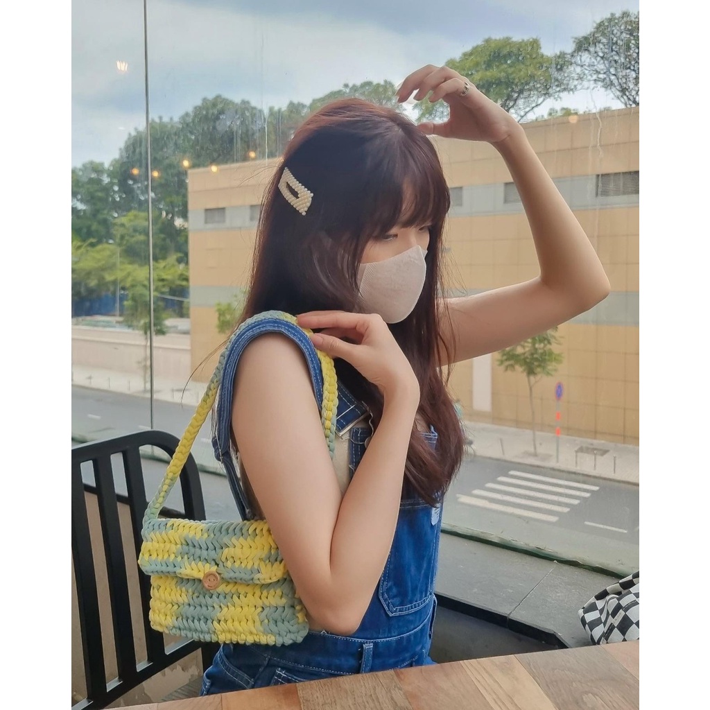 Túi len đeo vai/kẹp nách nhiều màu - Crochet Shoulder Bag - Nhận mix theo yêu cầu/Đơn gấp