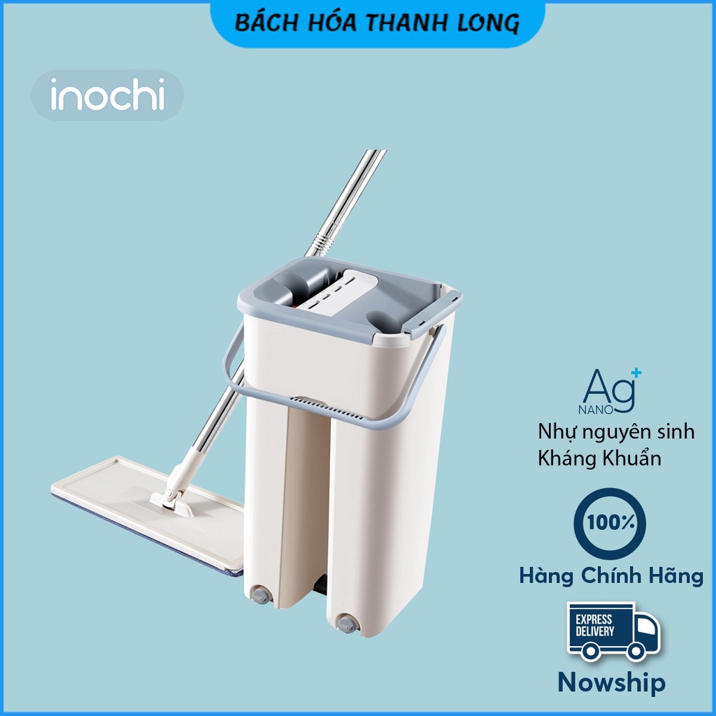 Bộ cây lau nhà thông minh Nhật Bản kèm thùng vắt 2 ngăn sizes lớn BH-M200, Cây lau nhà tự vắt thương