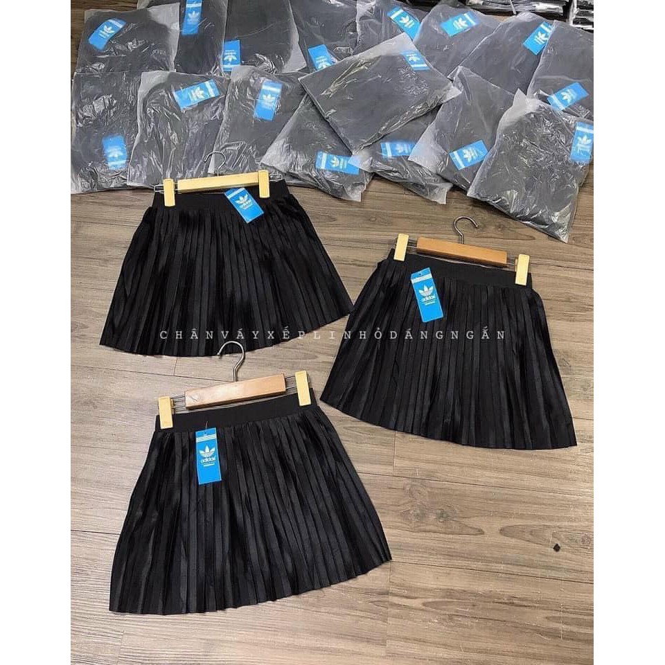 Chân váy nữ 1 tầng xếp ly nhỏ dáng ngắn