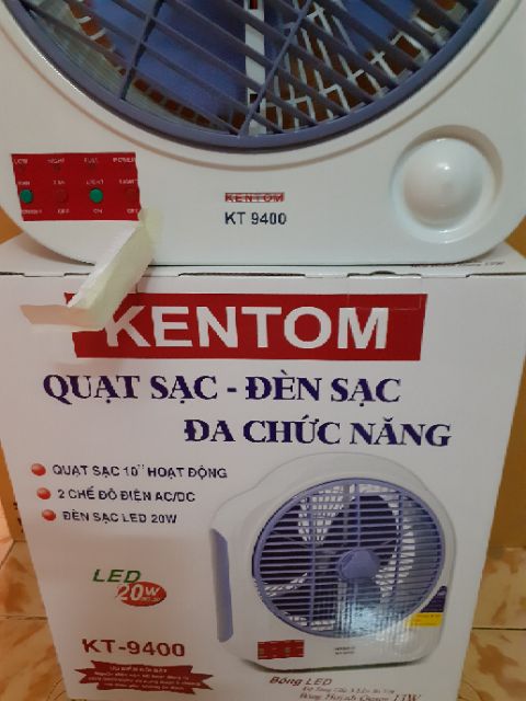 [Mã 44ELSALE2 giảm 7% đơn 300K] QUẠT SẠC VÀ ĐÈN SẠC ĐA NĂNG KENTOM GIẢM 75K