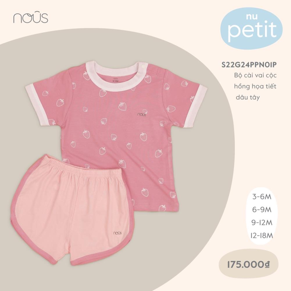 Bộ Quần Áo Cộc Cao cấp Nous Cài Vai Cộc Hình Thú Cho Bé Trai Bé Gái  - Chất Liệu Nu Petit (Size từ 3-18M) - S22