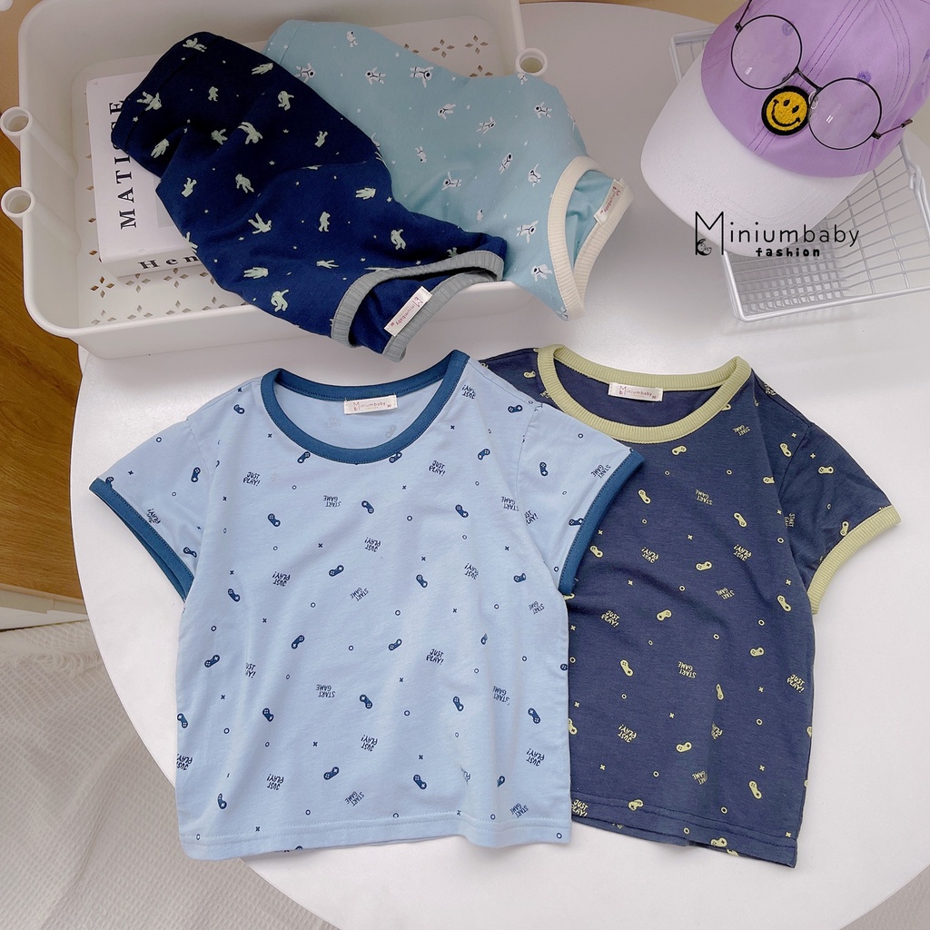 Bộ đồ cộc tay bé gái thiết kế nơ điệu đà chất liệu 100% cotton trẻ em mặc mùa hè miniumbabyfashion SB1542