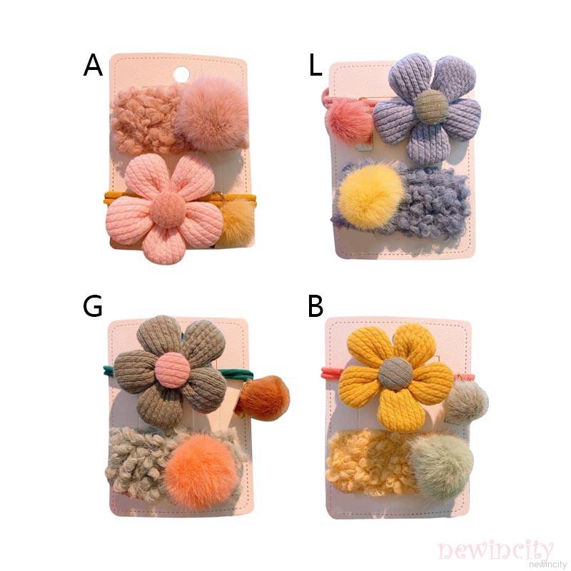 Set 2 Dây Buộc Tóc Gắn Quả Cầu Lông Xù Xinh Xắn Dành Cho Nữ