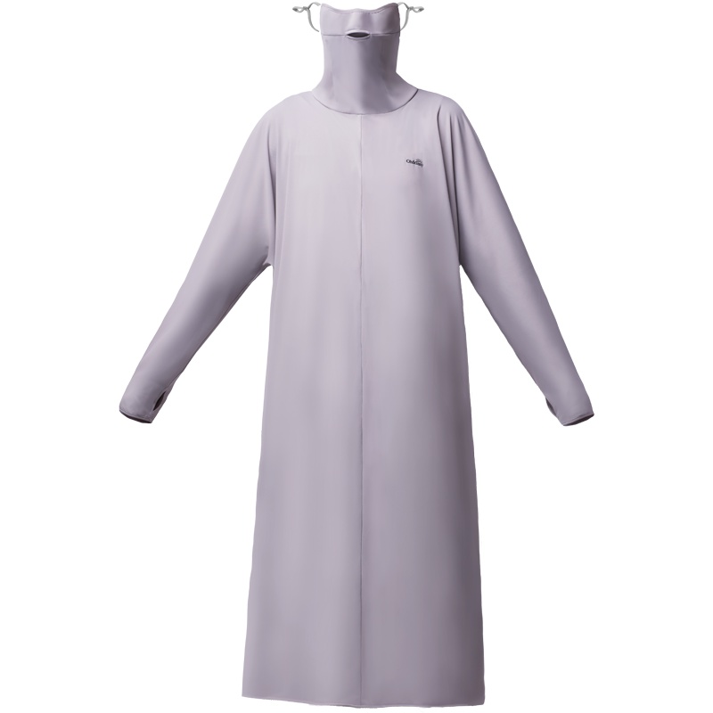 OhSunny Áo khoác chống nắng dáng dài có khẩu trang bảo vệ mặt tiện dụng UPF50+