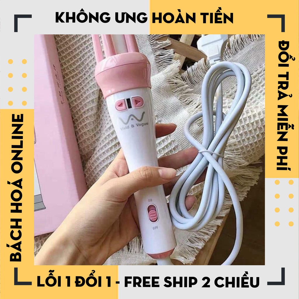 [Hàng Loại 1] Lược uốn xoăn cao cấp, máy uốn xoăn xoay tự động 360 độ đa năng