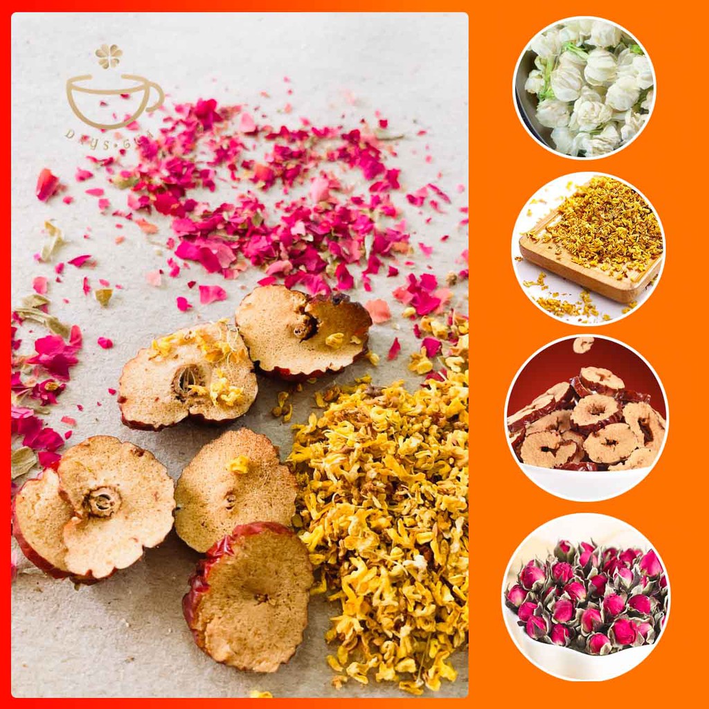 [SIÊU RẺ] TRÀ HOA TRÀ THẢO MỘC ĐÀ LẠT MIX THEO YÊU CẦU - HOA CÚC, HOA HỒNG, HỒNG TÁO, MỘC QUẾ - TRÀ THẢO MỘC DAYSTEA | BigBuy360 - bigbuy360.vn