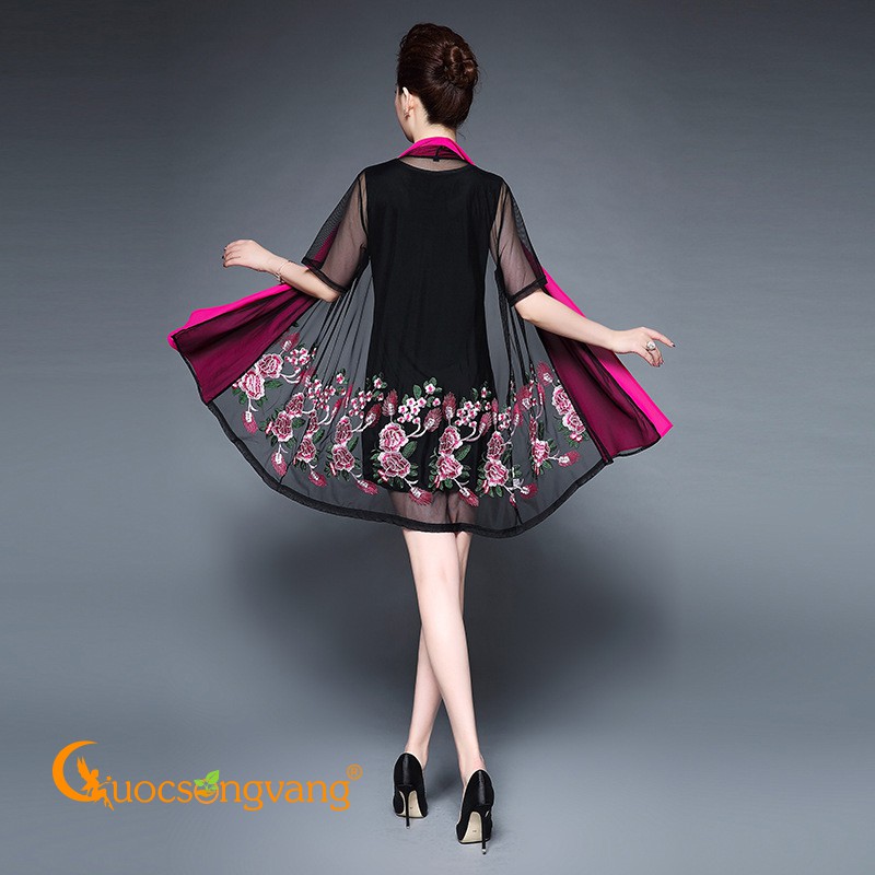 Váy đầm big size quý phái váy đầm suông kèm áo choàng GLV124 Cuocsongvang