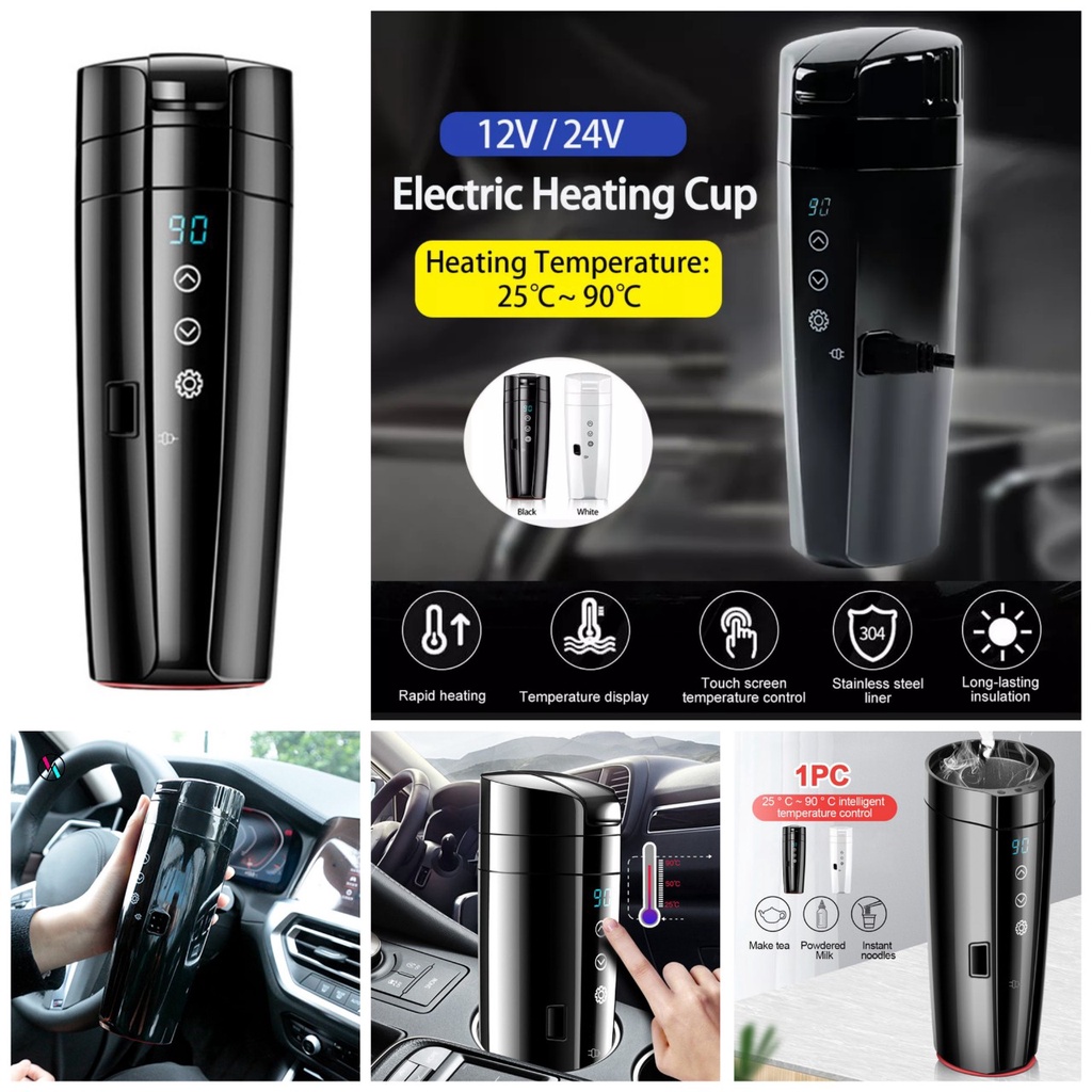 Máy đun nước, làm nóng nước cảm ứng trên xe hơi ô tô 12v-24v giúp pha trà sữa cafe, bình giữ nhiệt t