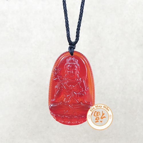 ♥️Freeship 99k TQ_Mặt Dây Chuyền Đại Thế Chí Bồ Tát Lưu Ly Đỏ