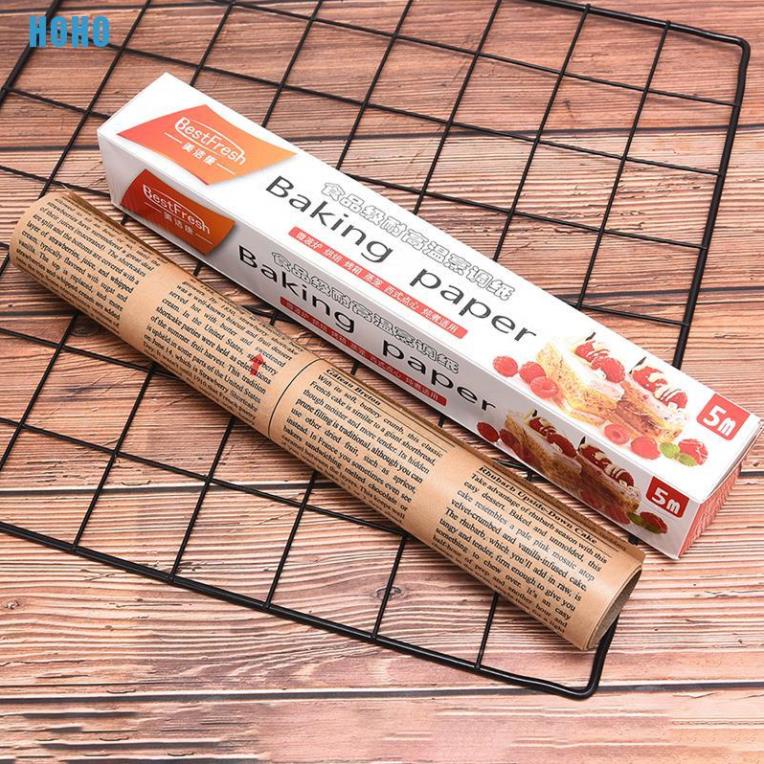 Giấy nến mặt báo dùng để nướng bánh - dùng cho nồi chiên không dầu, loại cuộn giấy lót không thấm dầu ăn hai mặt dài 8m