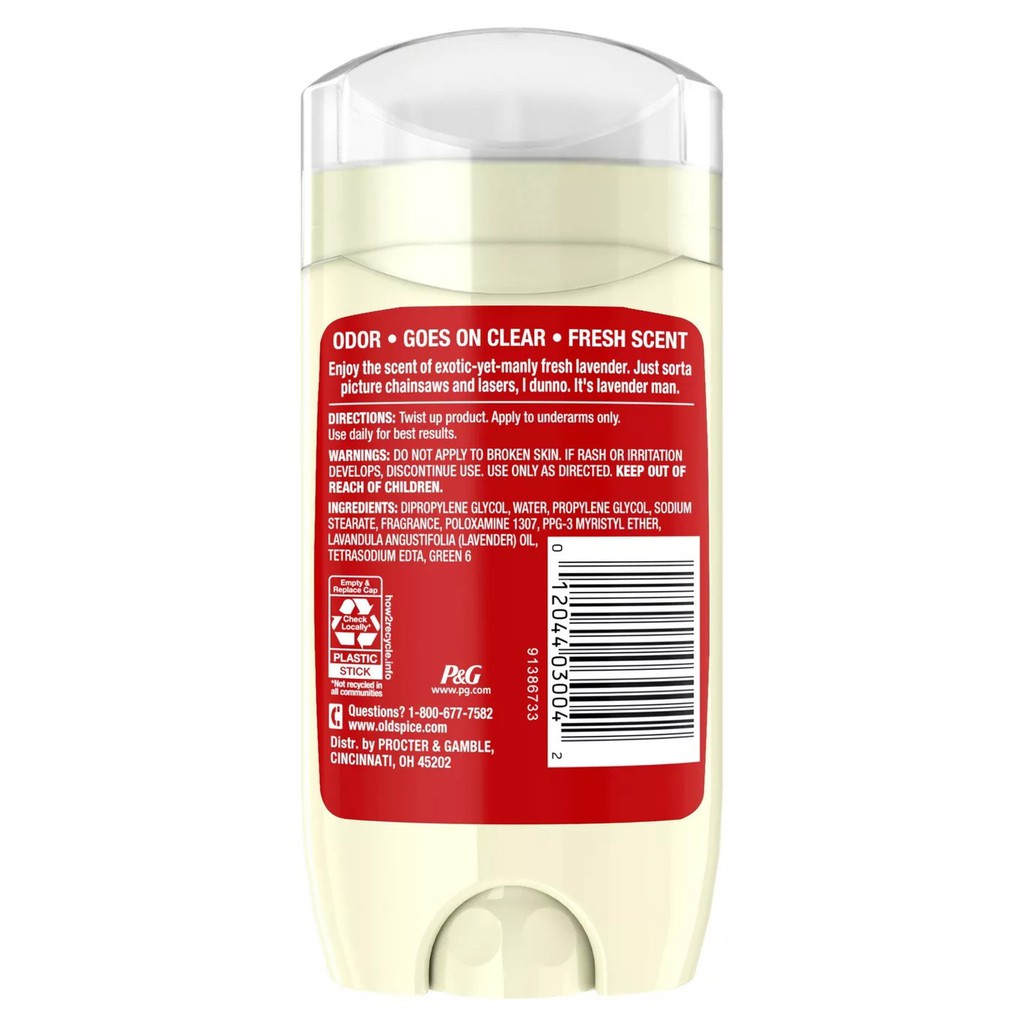 [HÀNG AUTH] Lăn Sáp Khử Mùi Nam Old Spice Lavender 85g (Sáp Xanh)