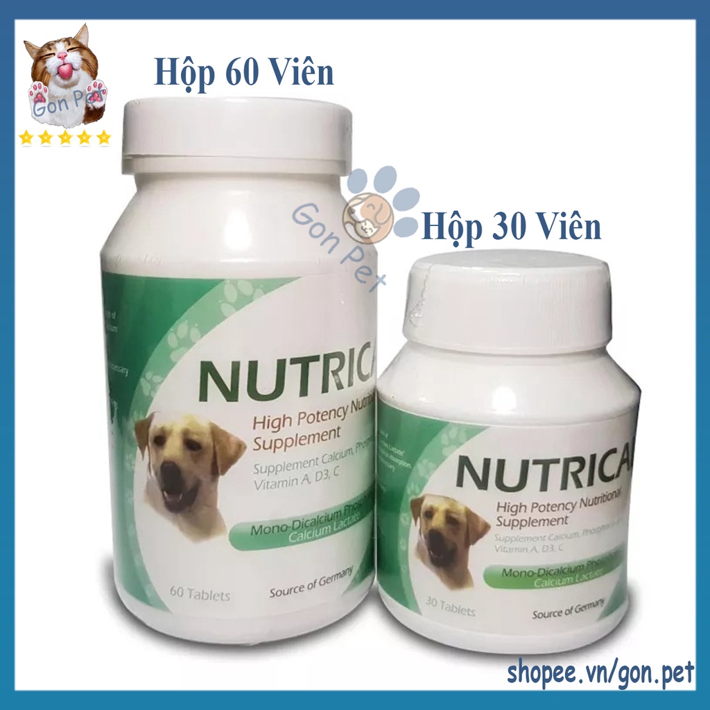 NutriCal - Viên Bổ Sung Khoáng - Vitamin - Canxi Cho Chó, Mèo Giúp Xương Khoẻ, Ăn Ngon Miệng