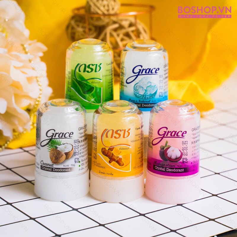 Lăn Đá Khoáng Khử Mùi GRACE Crytal 70gram Thái Lan