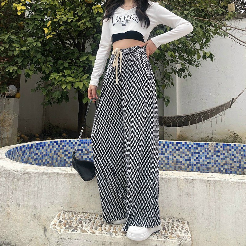 Quần Ống Rộng Lưng Cao Mẫu Siêu Tôn Dáng, Quần Suông Thun Lạnh Hàng Quảng Châu Nhiều Màu