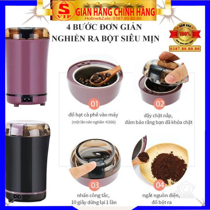 [ BẢN MỚI-LOẠI 1 ] Máy xay cafe hạt và xay tất cả các loại hạt/ Máy xay cầm tay mini đa năng sạc điện xay tỏi ớt