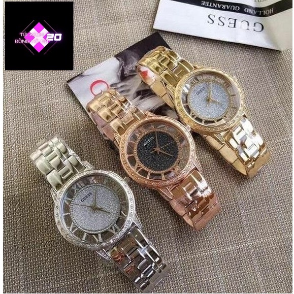 ( Sẵn 3 màu ) Đồng Hồ Nữ Guess Crystals Steel #W1013 case 38mm. 3atm