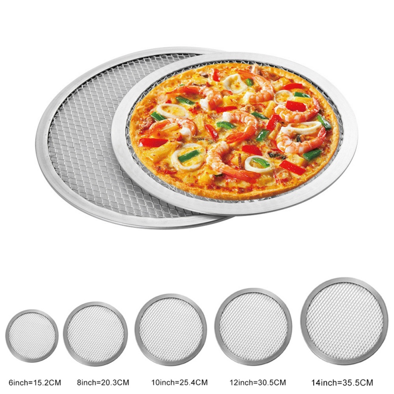 Aluminum Round Pizza Baking Tray DIY Pizza Screen Baking Tray Metal Net Non-stick Mold For Oven