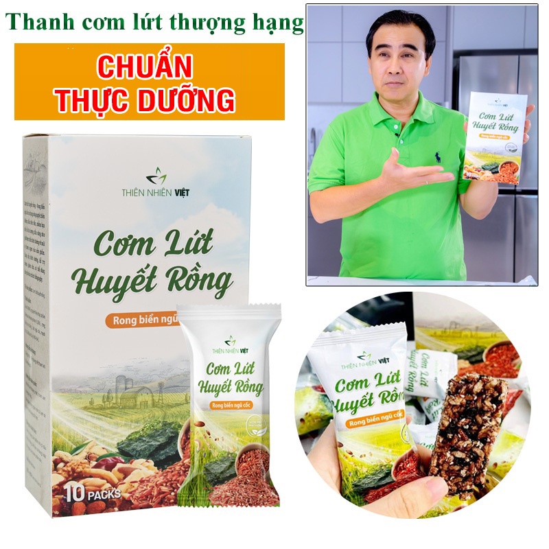 Thanh Dinh Dưỡng Thực Dưỡng Gạo Lứt Huyết Rồng Ngũ Cốc Rong Biển Thiên Nhiên Việt Hộp 10 Thanh (170g)