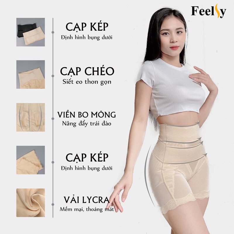 Quần gen bụng định hình giảm mỡ cạp cao 6591 thanh định hình siết eo chống cuộn,nâng mông chống xệ, mặc váy không lộ