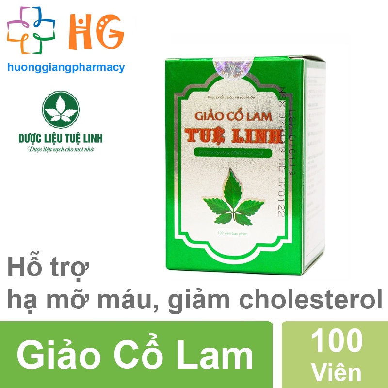 Giảo cổ lam Tuệ Linh Giúp hạ mỡ máu Giảm cholesterol toàn phần Ngăn ngừa xơ vữa mạch máu Hạ huyết áp