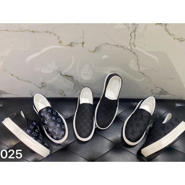 Giầy SLIPON LV NAM - Giày lười LV nam hoạ tiết chìm - Giầy lười LV da dành cho nam mẫu mới 2021 VN