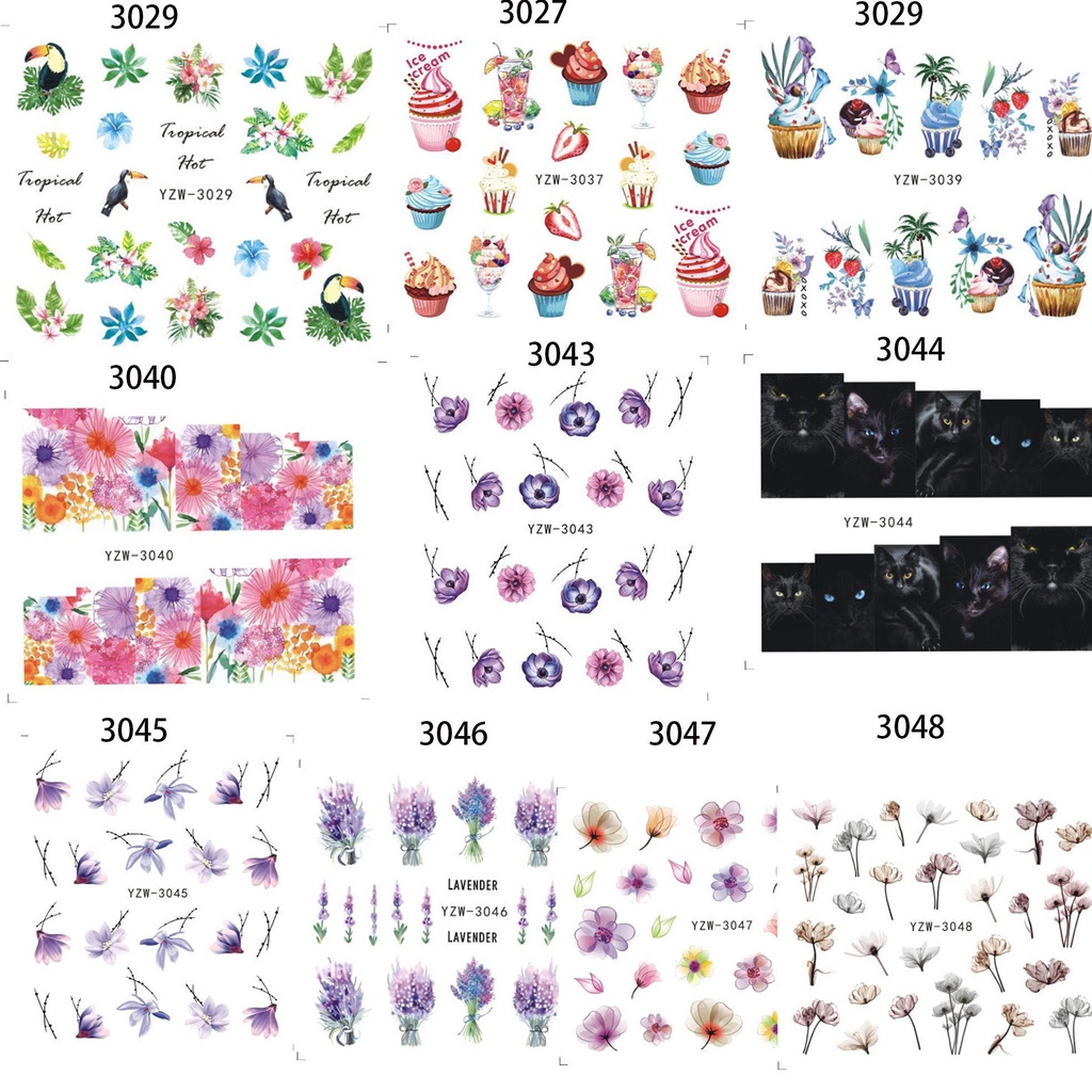 Me Móng Tay Thiết Kế Nghệ Thuật Màu Trắng|Sticker Dán Móng Họa Tiết Hoa Anh Đào 3D