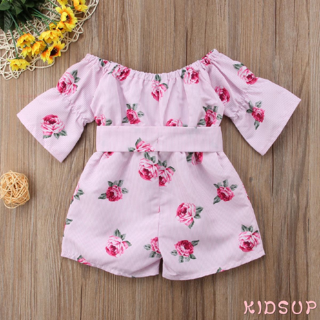 Jumpsuit Hoạ Tiết Hoa Cho Bé Gái