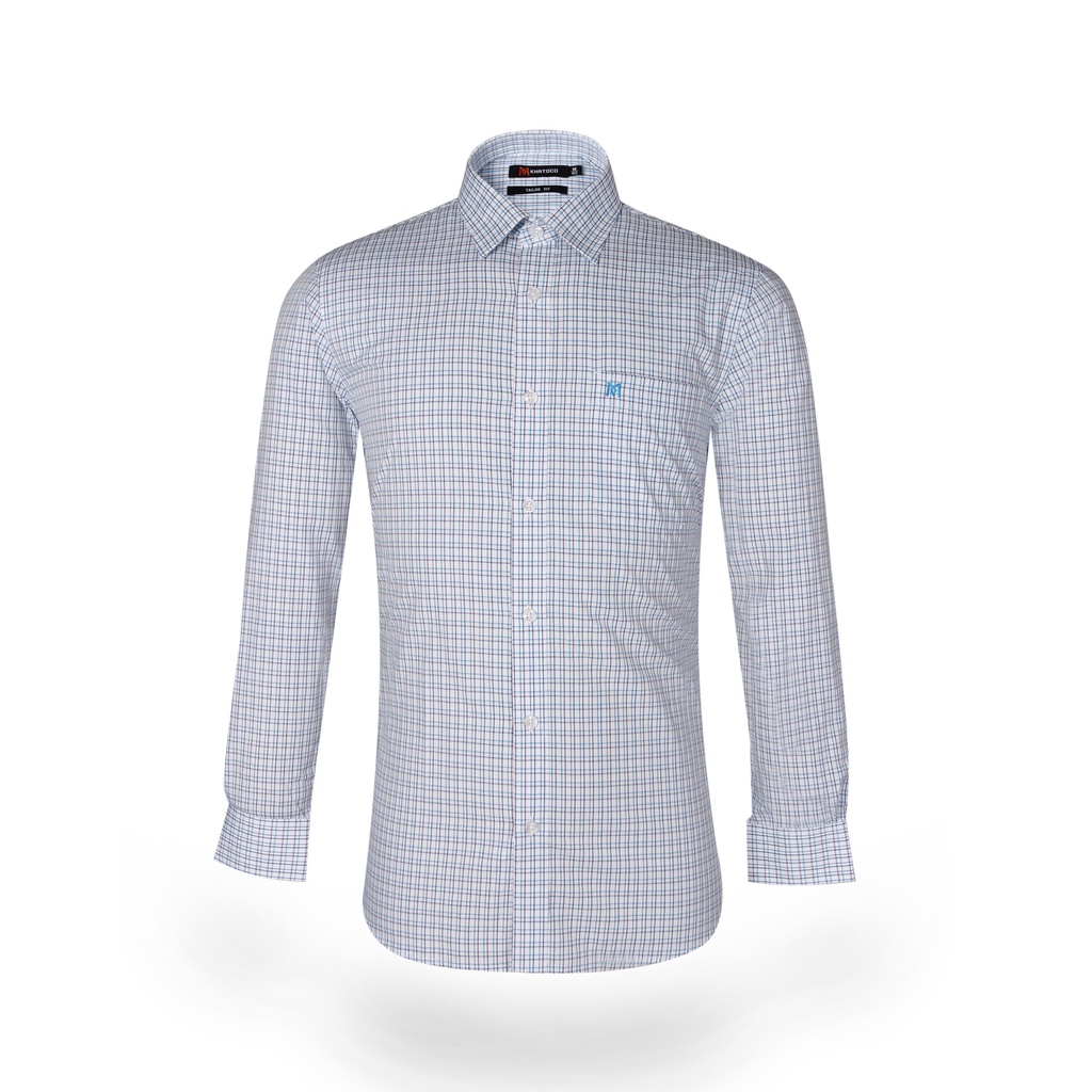 Áo sơ mi nam Khatoco tay dài kẻ caro A1MD388T1-THCR017-2009-D