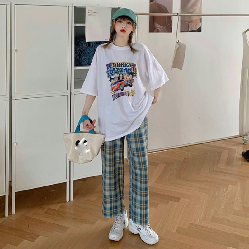 Áo thun form rộng in họa tiết chất cotton thoáng mát Xonxen shop free size mã 802367
