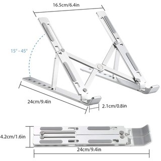 Kệ Giá đỡ laptop gấp gọn điều chỉnh độ cao, hỗ trợ tản nhiệt
