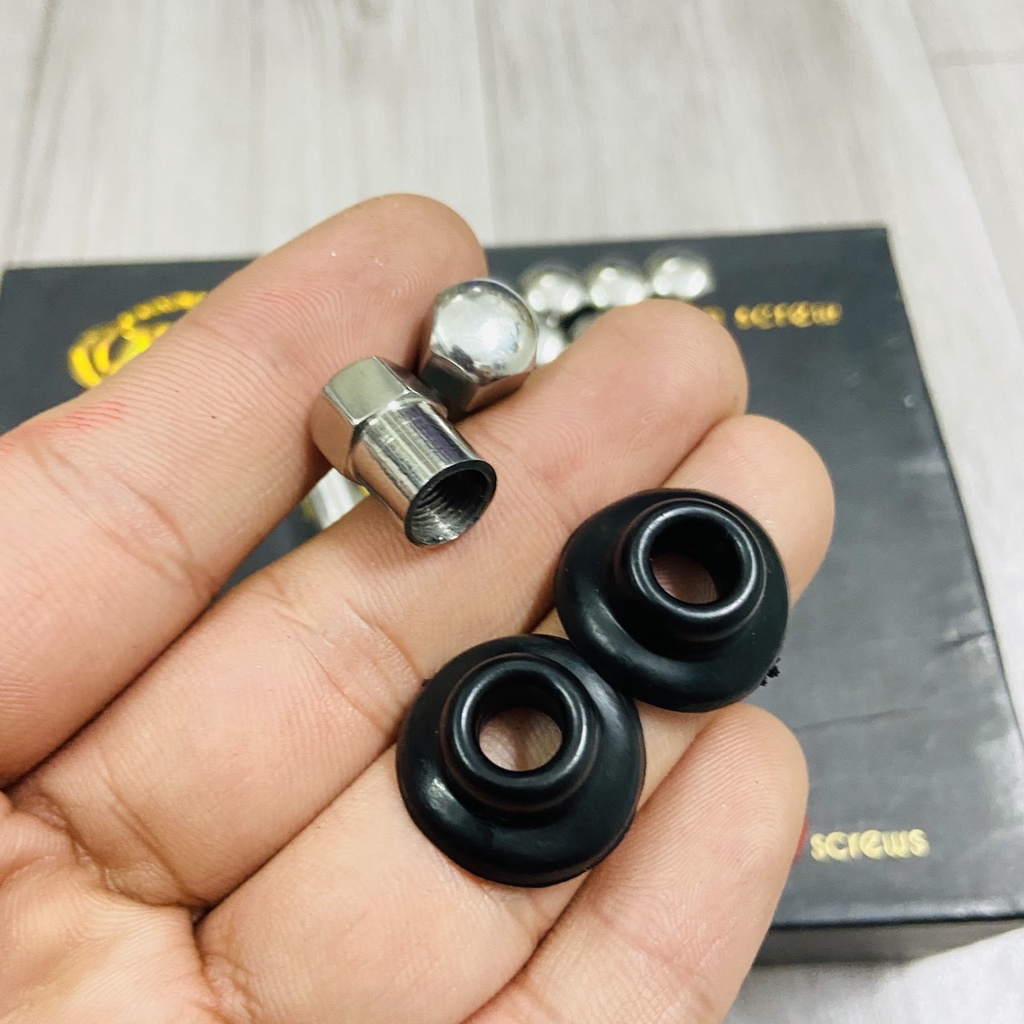 (ĐƠN GIẢN LÀ ĐẸP) COMBO NẮP VAN VÒI XE MÁY NHÔM VÀ TÁN CAO SU VAN VÒI GẮN XE MÁY