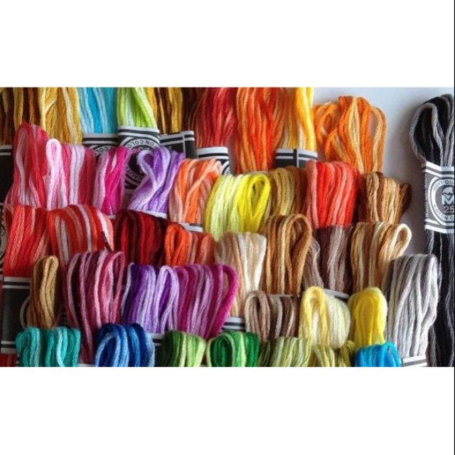 Set chỉ loang, chỉ thêu cotton 30 màu loang