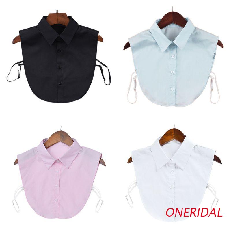 Cổ áo sơ mi giả bằng cotton màu trơn có thể tháo rời thời trang dành cho nữ