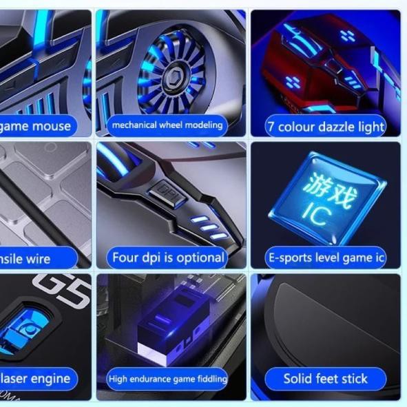 Chuột Chơi Game G5 6d 4 Tốc Độ 3200 Dpi Rgb | BigBuy360 - bigbuy360.vn