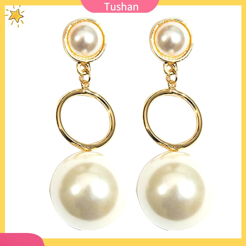 Đôi Bông Tai Dáng Dài Phối Ngọc Trai Nhân Tạo Thời Trang Cho Nữ