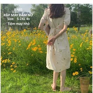 RN81_Rập giấy may váy cổ vuông nữ